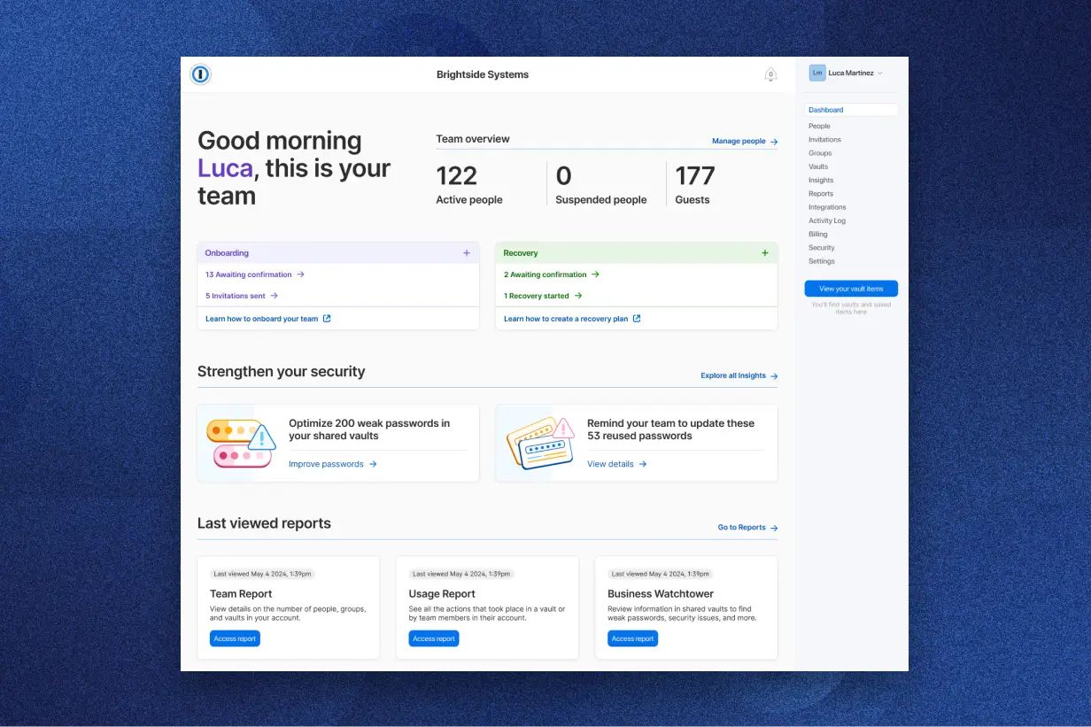 1Password Business — enterprise-grade password management